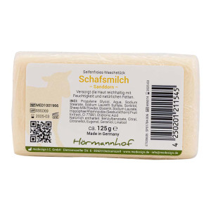 SEIFENFREIES Waschstück Schafsmilch Sanddorn