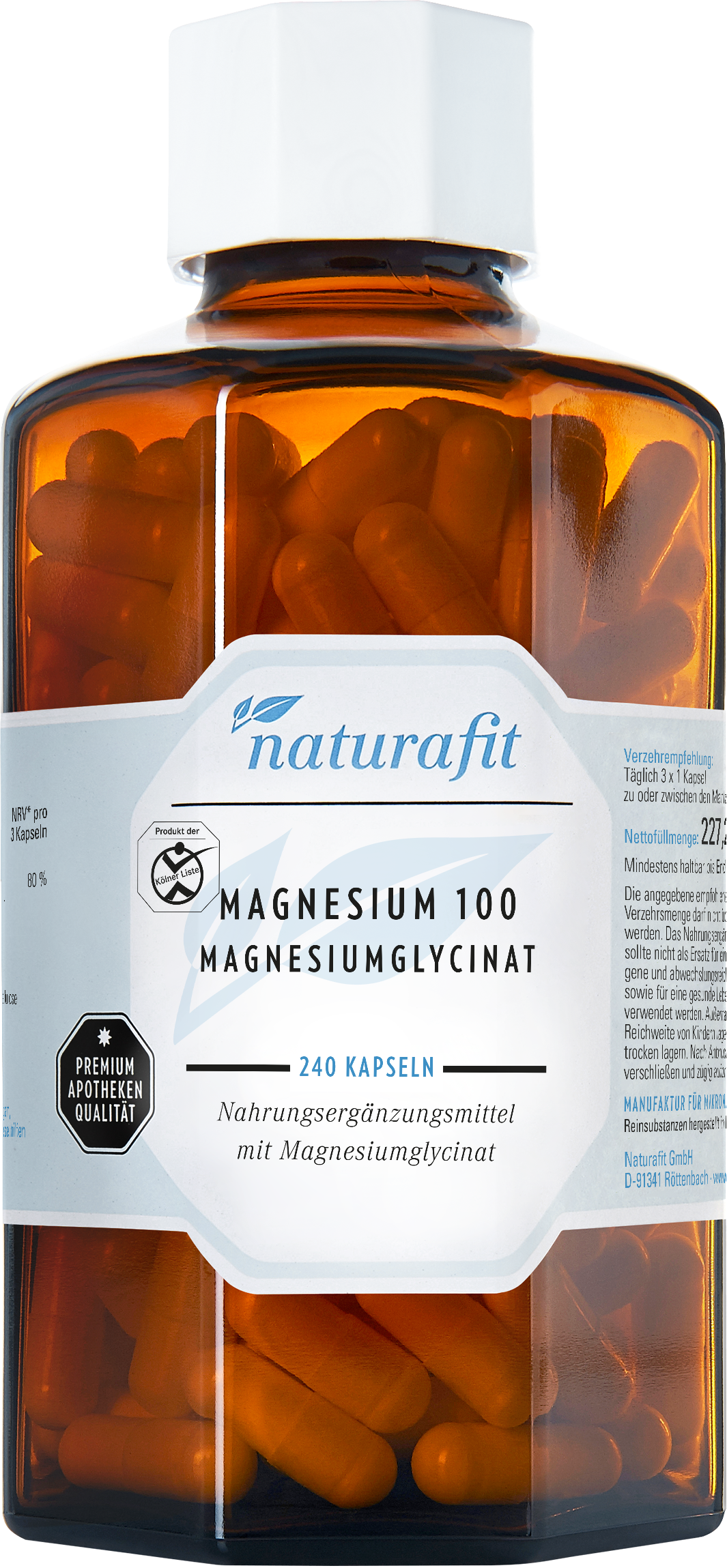 NATURAFIT Magnesium 100 mg Magnesiumglycinat Kaps. NATURAFIT Magnesium 100 mg Magnesiumglycinat Kaps.